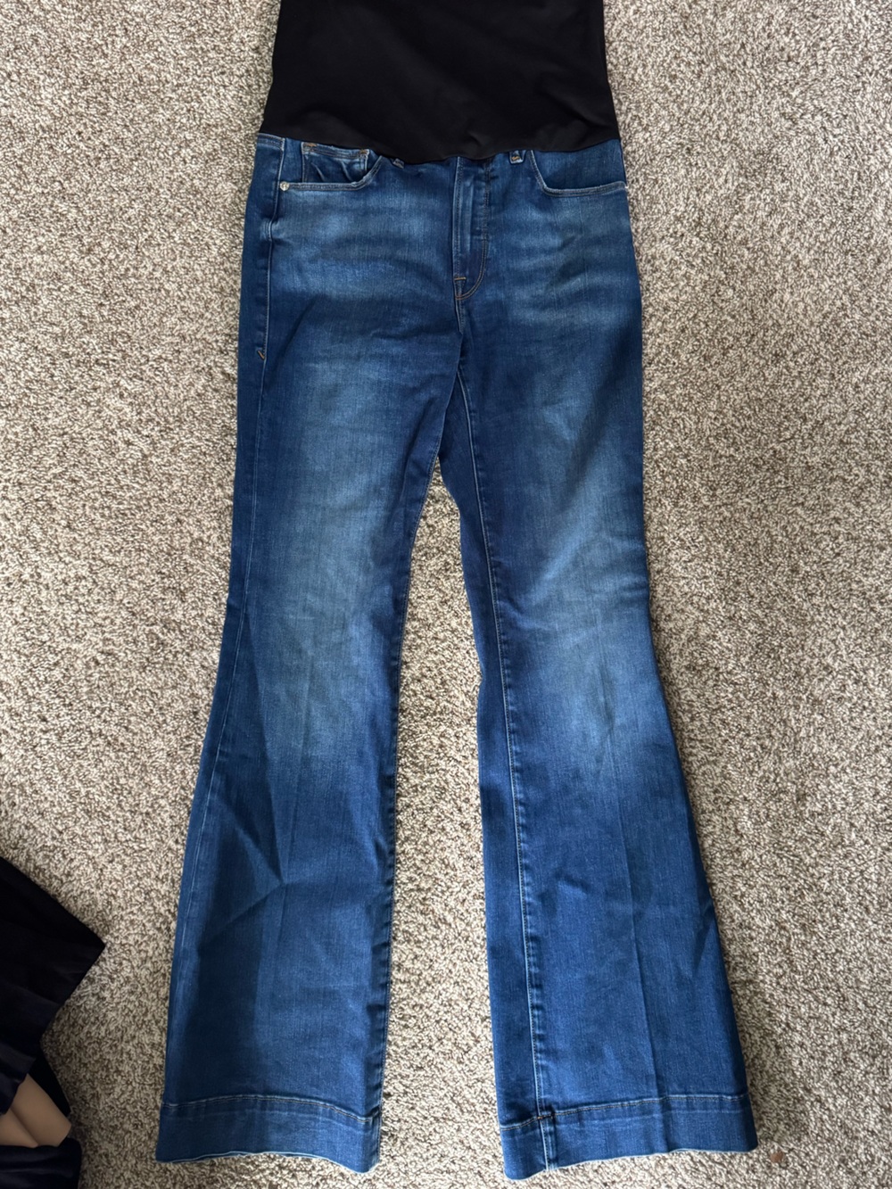 Good American Blue Flare Wide-Leg Jeans